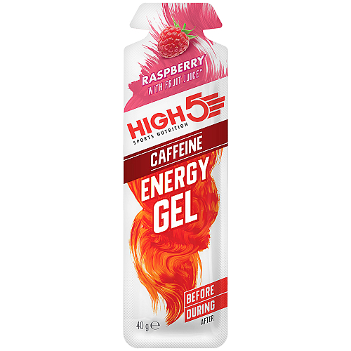 High5 Energy Gel Raspberry + Koffein, 40 g Sachet