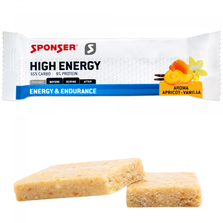 Sponser High Energy Bar 10 x 45g Riegel SPARPREIS Apricot-Vanilla Kohlehydrate 