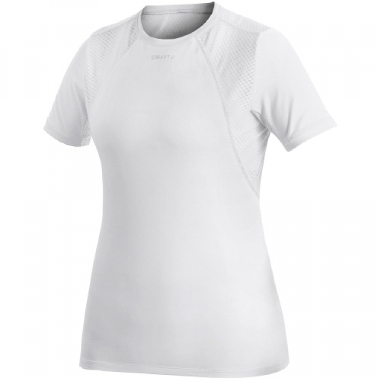Weisses Craft Damen Kurzarm Stay Cool Funktions T Shirt