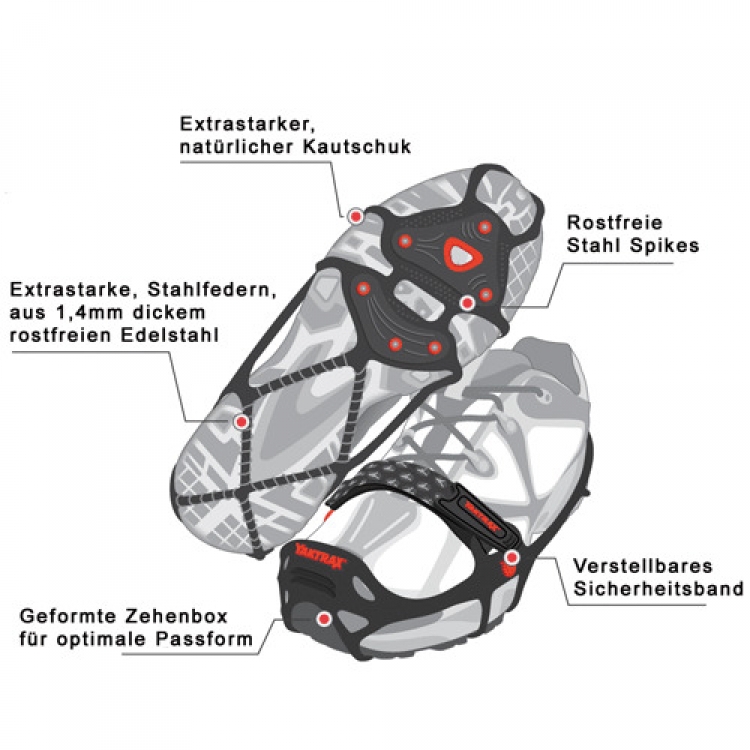 Yaktrax Run Sport Schneeketten und Spikes Anti-Rutsch-System