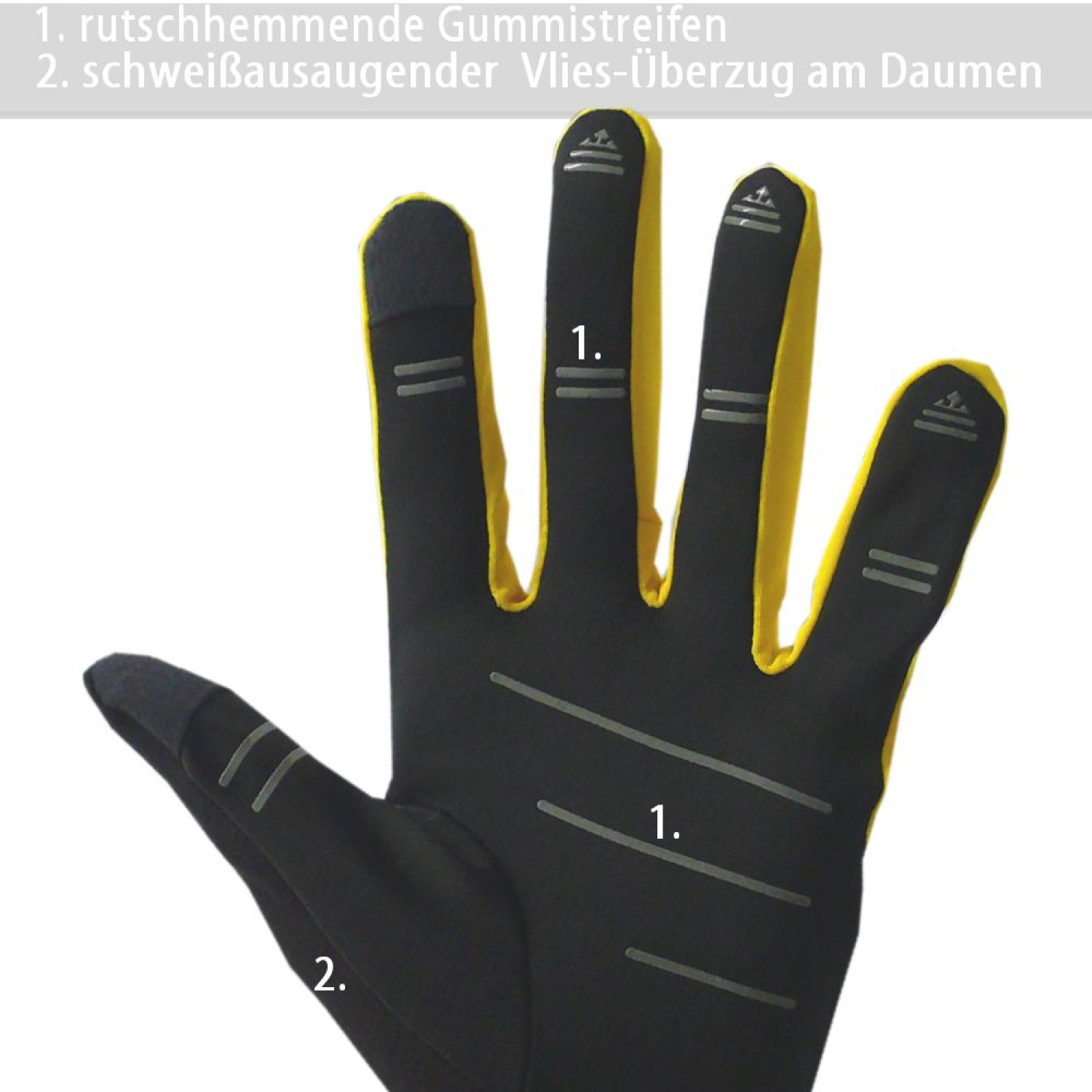 Dnne Speedster Sporthandschuhe von Nathan Sports in schwarz/gelb 3415