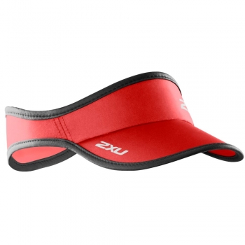 2XU Run Visor | Rot Schwarz