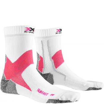 X-SOCKS Run Fast 4.0 Socken | Arctic White Flamingo Pink