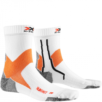 X-SOCKS Run Fast 4.0 Socken | Arctic White Sunset Orange