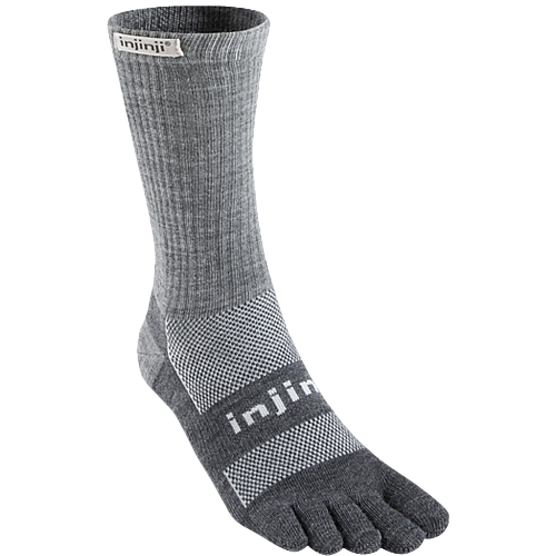 Injinji Outdoor Midweight Crew Zehensocken | Grey | Mitteldick
