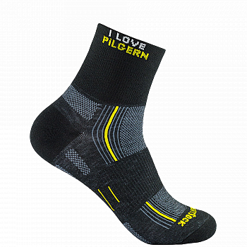 WRIGHTSOCK Stride Quarter | Jakobsweg i Love Pilgern Design | Mitteldick