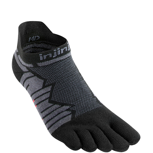 Injinji Ultra Run No Show Zehensocken | Onyx Black | Mitteldick