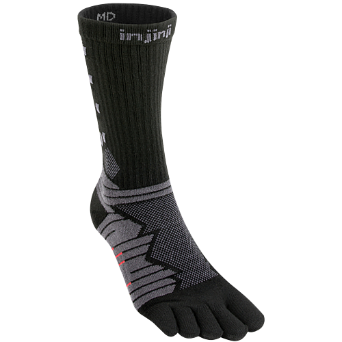 Injinji Ultra Run Crew Zehensocken | Obsidian Black | Mitteldick