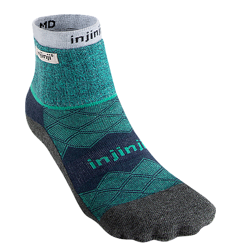 Injinji Liner+Runner Mini Crew Zehensocken | Everglade Green | Doppellagig