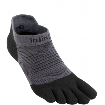 Injinji Run Lightweight No Show Zehensocken | Black Grey | Dnn