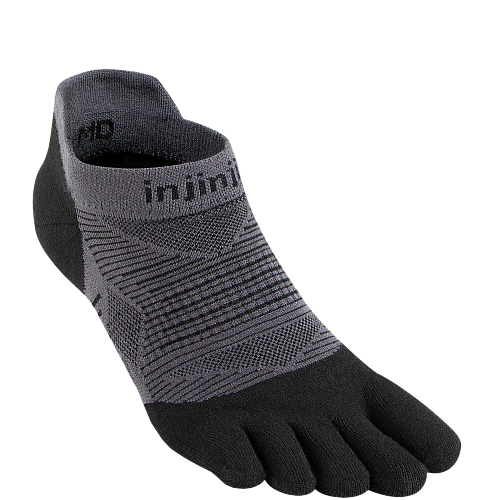 Injinji Run Lightweight No Show Zehensocken | Black Grey | D�nn
