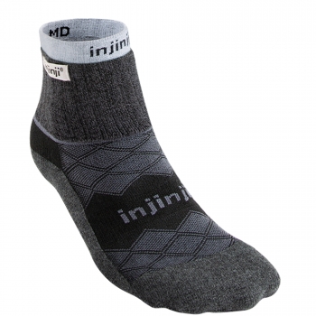 Injinji Liner+Runner Mini Crew Zehensocken | Grey-Black | Doppellagig