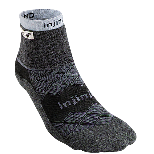 Injinji Liner+Runner Mini Crew Zehensocken | Black | Doppellagig