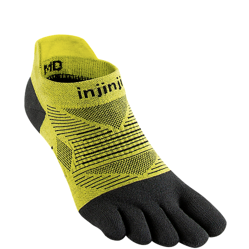 Injinji Run Lightweight No Show Zehensocken | Limeade Yellow | D�nn