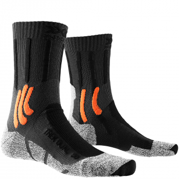 X-SOCKS Trek Dual 4.0 Wandersocken | Granite Grey Bonfire Orange