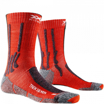 X-SOCKS Trek Silver 4.0 Wandersocken | Crimson Red Dolomite Grey