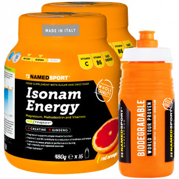 NAMEDSPORT Isonam Energy Drink Aktion | 2 Dosen + Flasche