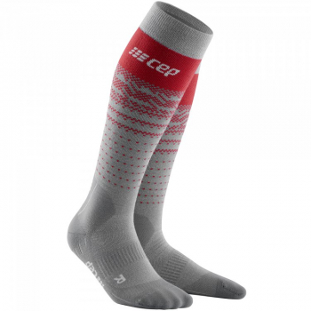 CEP Ski Thermo MERINO Compression Socks Herren | Grey Red