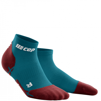 CEP Run Ultralight Low Cut Compression Socks Herren | Petrol Dark Red