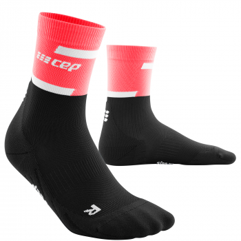 CEP The Run 4.0 Mid Cut Compression Socks Damen | Black Pink