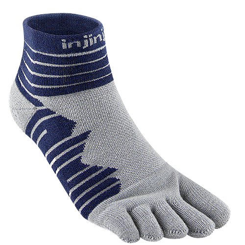 Injinji Ultra Run Mini-Crew Zehensocken | Cobalt Grey | Mitteldick