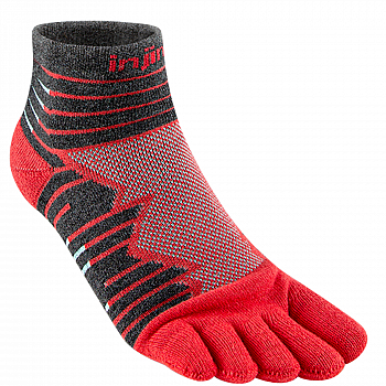 Injinji Ultra Run Mini-Crew Zehensocken | Lava Rot | Mitteldick