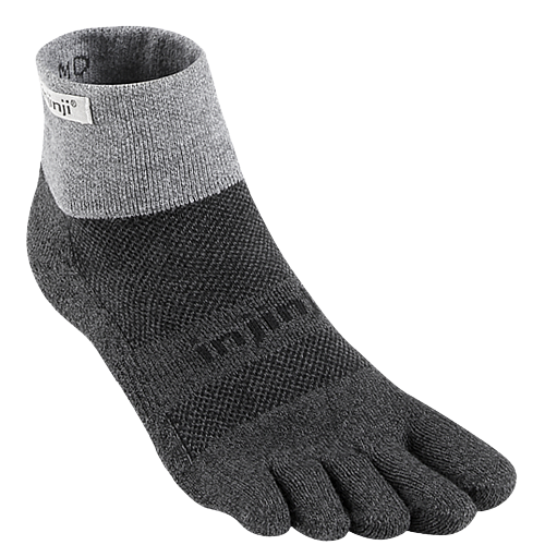 Injinji Trail Midweight Mini Crew Zehensocken | Granite Grey | Mitteldick
