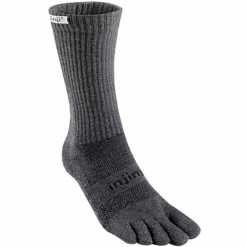 Injinji Trail Midweight Crew Zehensocken | Granite Grey | Mitteldick