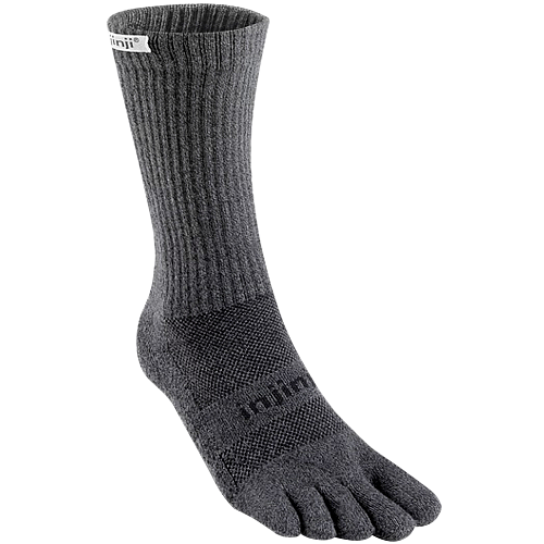 Injinji Trail Midweight Crew Zehensocken | Granite Grey | Mitteldick