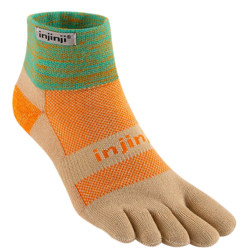Injinji Trail Midweight Mini Crew Zehensocken | Wheat Beige | Mitteldick