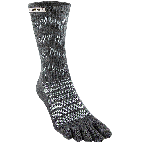 Injinji Outdoor Midweight Crew Zehensocken | Slate Grey | Mitteldick