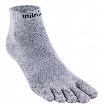 Injinji Liner Mini Crew Zehensocken | Heather Gray | Ultradnn