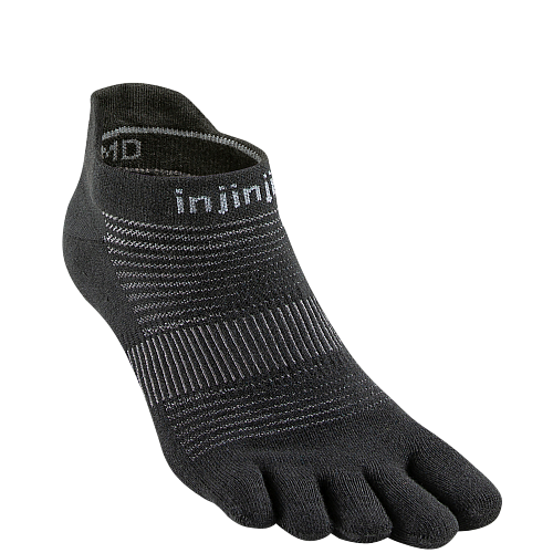 Injinji Run Lightweight No Show Zehensocken | Black | D�nn