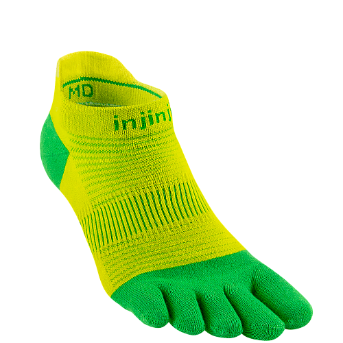Injinji Run Lightweight No Show Zehensocken | Clover Yellow | D�nn