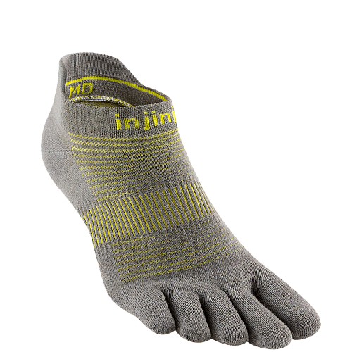 Injinji Run Lightweight No Show Zehensocken | Neon Silver | D�nn