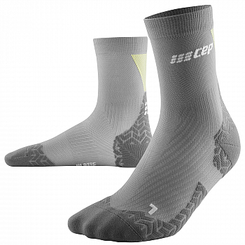 CEP Run Ultralight Mid Cut Compression Socks Herren | Grey Lime