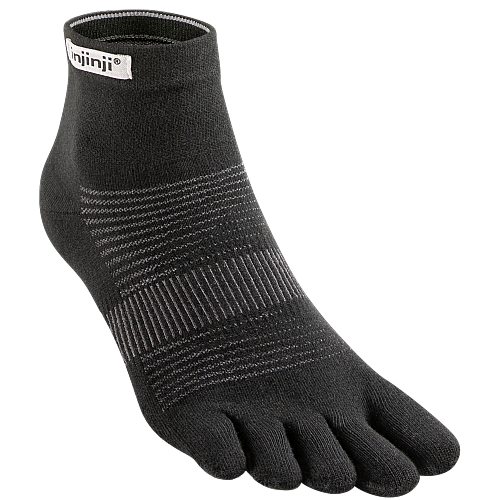 Injinji Run Lightweight Mini Crew Zehensocken | Black | D�nn