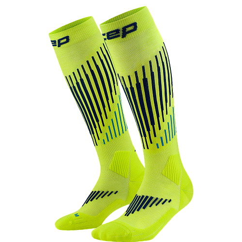 CEP Core Run Merino Compression Socks Herren | Lime Blue