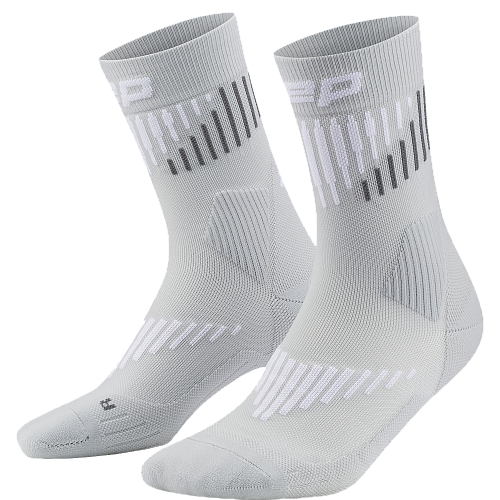 CEP Core Run Merino Mid Cut Compression Socks Herren | Grey White