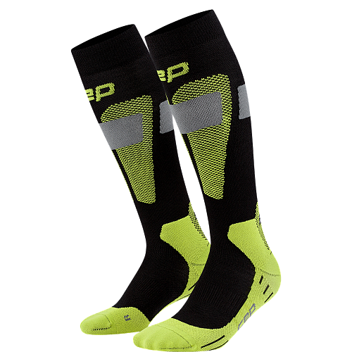 CEP Ski Merino Compression Socks Herren | Black Lime