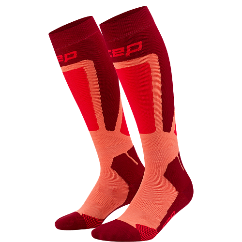 CEP Ski Thermo Compression Socks Damen | Red Coral