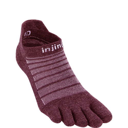Injinji Run Lightweight No Show Merino Zehensocken | Garnet | D�nn