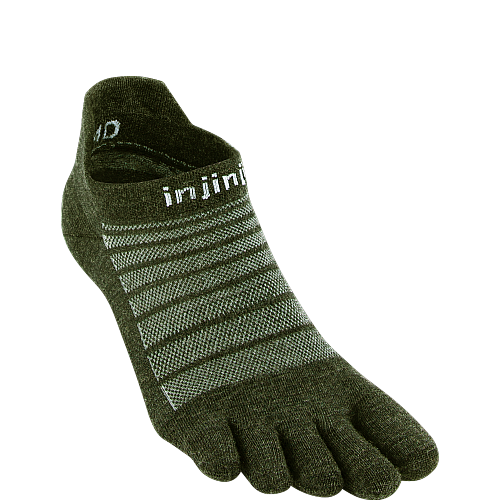 Injinji Run Lightweight No Show Merino Zehensocken | Forest | D�nn