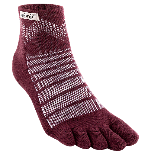 Injinji Outdoor Midweight Mini Crew Zehensocken | Garnet | Mitteldick