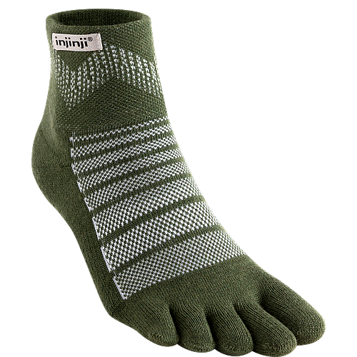 Injinji Outdoor Midweight Mini Crew Zehensocken | Forest | Mitteldick