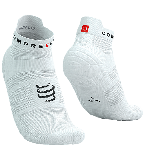 COMPRESSPORT Pro Racing Socks V4 Run Low | White
