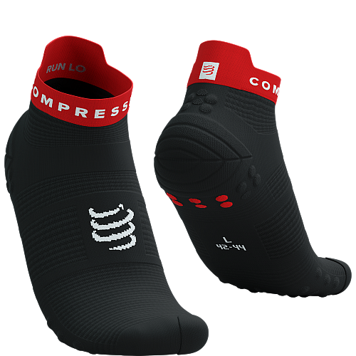 COMPRESSPORT Pro Racing Socks V4 Run Low | Black Red