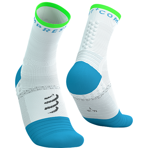 COMPRESSPORT Pro Marathon Crew Socks | White Blue