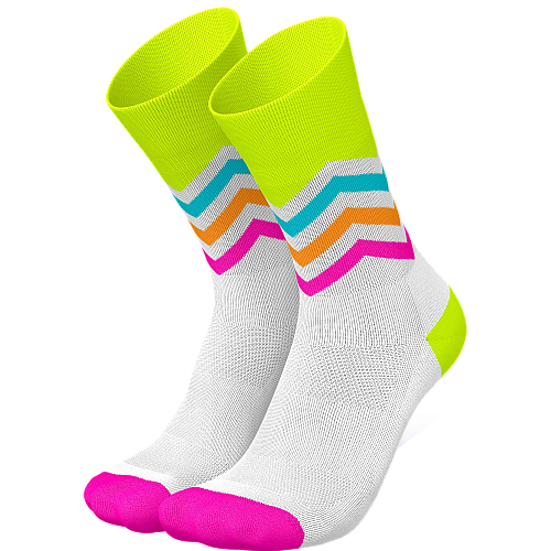 INCYLENCE Running High Cut Socks | Volts Canary Pink