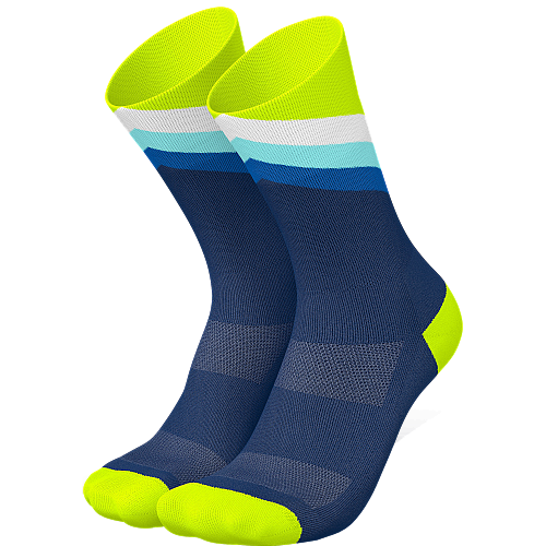 INCYLENCE Running High Cut Socks | Grades Navy Canary